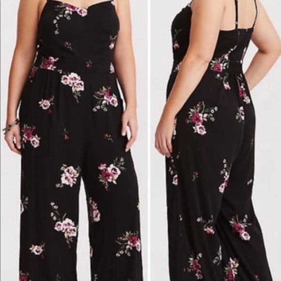 torrid Pants - Torrid black floral jumper size 3